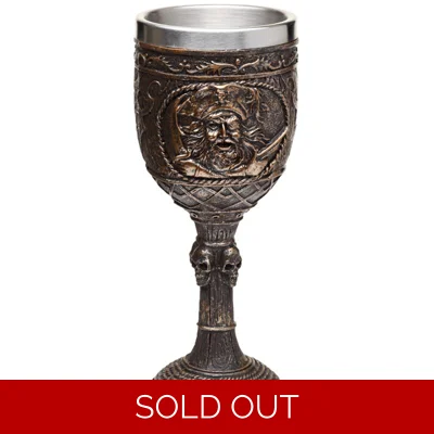 Decorative Brushed Gold Wood Effect Pirate Goblet